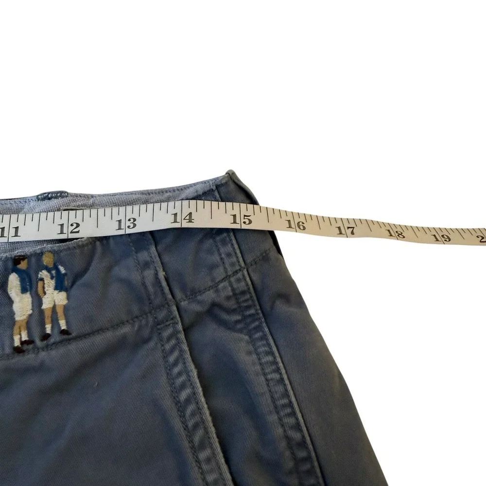 Polo Ralph Lauren Embroidered Row Club Blue Chino Shorts Men's 30 Old Money Rare